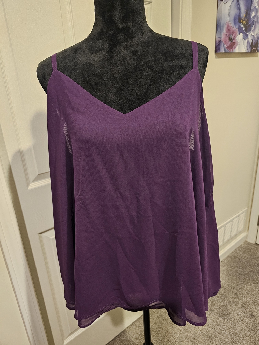 torrid Purple Cold-Shoulder Spaghetti Strap Cami